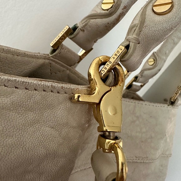 Tory Burch Distressed Pebble Leather Satchel - Picture 9 of 17